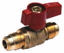 Top Brand Gas Ball Valve, Brass, Inline, 2-Piece, Pipe Size 3/8 in, Connection Type Flare x Flare - G-GBVF-38