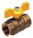 Top Brand Ball Valve, Brass, Inline, 2-Piece, Pipe Size 1/2 in, Connection Type FNPT x FNPT - 1WMG9