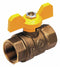 Top Brand Ball Valve, Brass, Inline, 2-Piece, Pipe Size 3/8 in, Connection Type FNPT x FNPT - 1WMG8