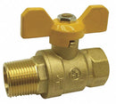 Top Brand Ball Valve, Brass, Inline, 2-Piece, Pipe Size 1/4 in, Connection Type FNPT x MNPT - G-MBB-25TH