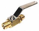 Top Brand Ball Valve, Brass, Inline, 2-Piece, Pipe Size 1/4 in, Connection Type MNPT x MNPT - G-BVLM-25M