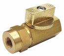 Top Brand Ball Valve, Brass, Inline, 2-Piece, Pipe Size 1/8 in, Connection Type FNPT x FNPT - 1WMN2