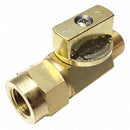 Top Brand Ball Valve, Brass, Inline, 2-Piece, Pipe Size 1/4 in, Connection Type FNPT x MNPT - 1WMN7