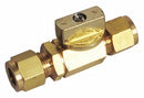 Top Brand Ball Valve, Brass, Inline, 2-Piece, Pipe Size 3/8 in, Tube Size 3/8 in - G-BVRM-38Y