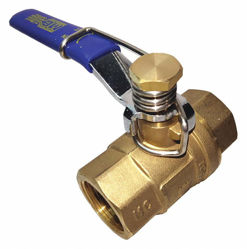 Top Brand Ball Valve, Brass, Inline, 2-Piece, Pipe Size 1/2 in, Connection Type FNPT x FNPT - 1WMP1