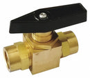 Top Brand Ball Valve, Brass, Inline, 2-Piece, Pipe Size 3/8 in, Connection Type FNPT x FNPT - G-PMFS-38