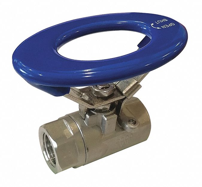 Top Brand Ball Valve, 316 Stainless Steel, Inline, 2-Piece, Pipe Size 1 1/2 in - G-SSO-150V