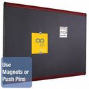Quartet Magnetic Letter, Push-Pin Bulletin Board, Magnetic Fabric, 24"H x 36"W, Gray - MB543M