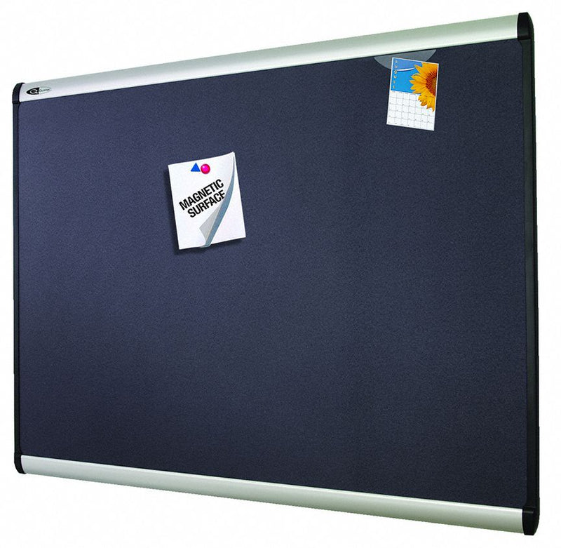 Quartet Magnetic Letter, Push-Pin Bulletin Board, Magnetic Fabric, 48"H x 72"W, Gray - MB547A