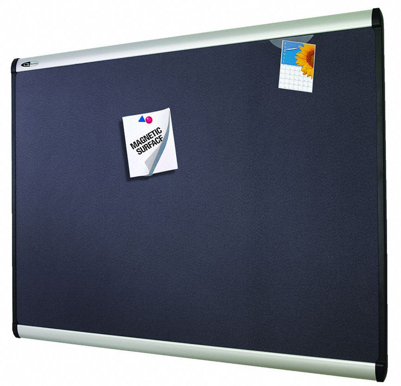 Quartet Magnetic Letter, Push-Pin Bulletin Board, Magnetic Fabric, 24"H x 36"W, Gray - MB543A