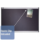 Quartet Push-Pin Bulletin Board, Fabric, 36"H x 48"W, Gray - B444A