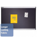 Quartet Push-Pin Bulletin Board, Fabric, 36"H x 48"W, Gray - B444A