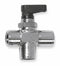 Alpha Fittings Mini Ball Valve, Nickel-Plated Brass, 3-Way, 1-Piece, Pipe Size 1/8 in - 86710-02