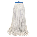 Boardwalk Mop Head, Lie-Flat Head, Cotton Fiber, 24Oz., White, 12/Carton - BWKCM22024