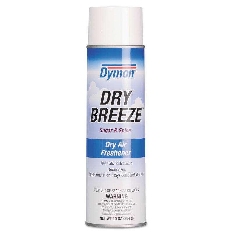 Dymon Dry Breeze Aerosol Air Freshener, Sugar & Spice, 10 Oz, 12/Carton - ITW70220