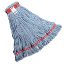 Rubbermaid Web Foot Looped-End Wet Mop Head, Cotton/Synthetic, Large Size, Blue, 6/Carton - RCPA113BLU