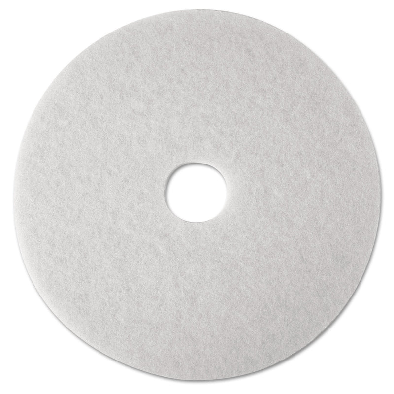 3M Low-Speed Super Polishing Floor Pads 4100, 16" Diameter, White, 5/Carton - MMM08480