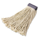 Rubbermaid Premium Cut-End Cotton Mop Head, White, 24 Oz, 5-In. Blue Headband, 12/Carton - RCPF158WHI