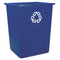 Rubbermaid Glutton Recycling Container, Rectangular, 56 Gal, Blue - RCP256B73BLU