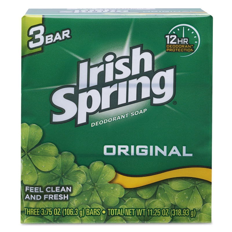 Irish Spring Bar Soap, Clean Fresh Scent, 3.75Oz, 3 Bars/Pack, 18 Packs/Carton - CPC14177