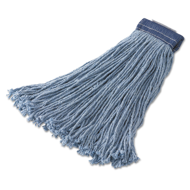 Rubbermaid Non-Launderable Cotton/Synthetic Cut-End Wet Mop Heads, Ctn/Syn, 32Oz, Be,12/Ct - RCPF559BLU