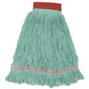 Boardwalk Wideband Looped-End Mop Heads, Large, Green, 12/Carton - BWKLM30314L