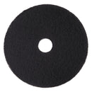 3M Low-Speed High Productivity Floor Pads 7300, 15" Diameter, Black, 5/Carton - MMM08273