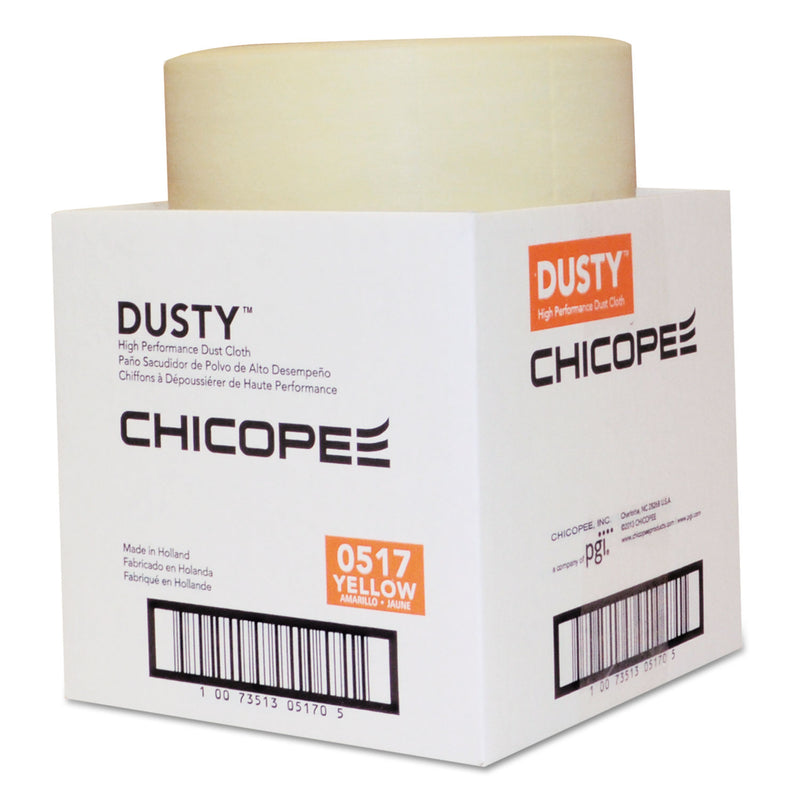 Dusty Disposable Dust Cloths, 7 7/8 X 11, Yellow, Rayon/Poly, 350 Per Roll, 1 Roll/Ct - CHI0517