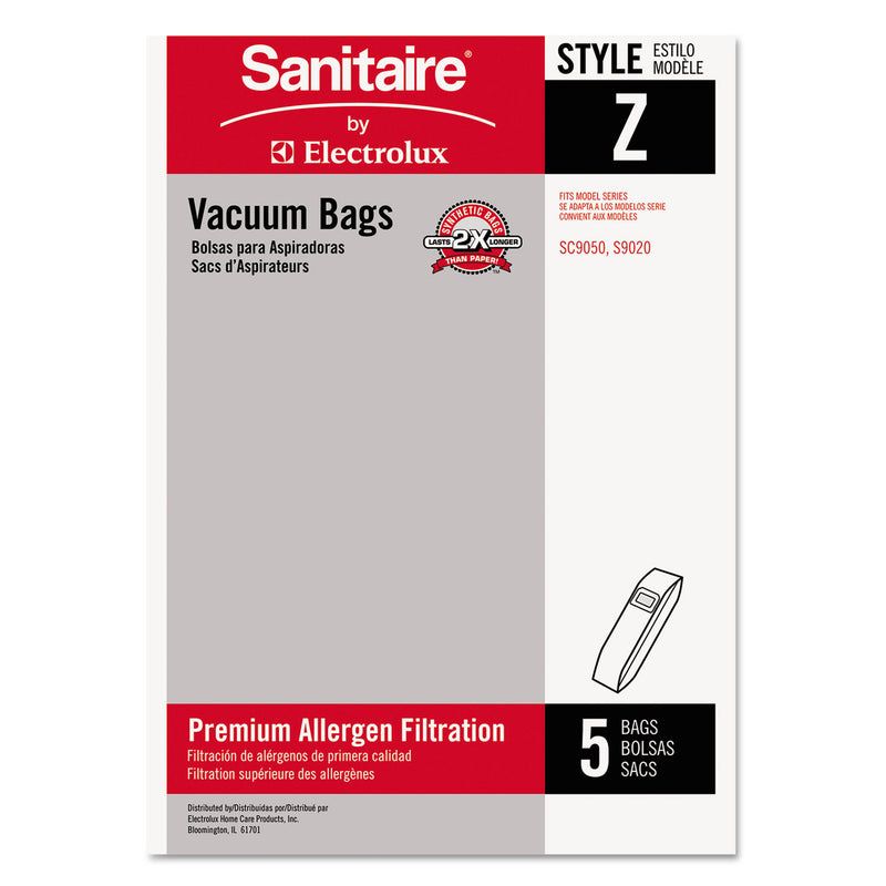 Sanitaire Style Z Vacuum Bags, 5/Pack, 10 Packs/Carton - EUR63881A10CT