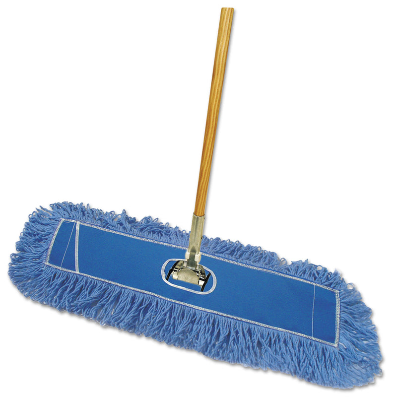 Boardwalk Looped-End Dust Mop Kit, 36 X 5, 60" Metal/Wood Handle, Blue/Natural - BWKHL365BSPC