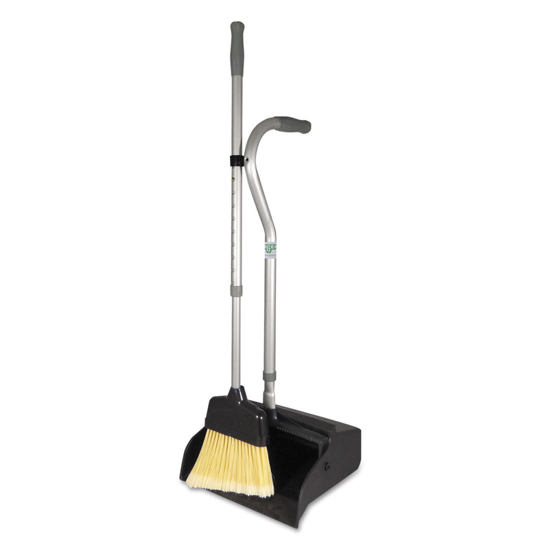 Unger Telescopic Ergo Dust Pan With Broom, 12" Wide, 45" High, Metal, Gray/Silver - UNGEDTBG