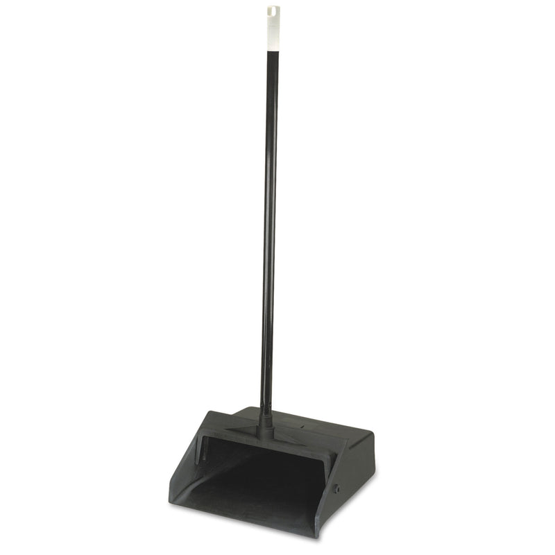 Carlisle Duo-Pan Upright Lobby Pan, Plastic, 12" Wide, 30" Handle, Black - CFS361410