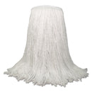 Boardwalk Banded Rayon Cut-End Mop Heads, White, 20 Oz, 1 1/4" Headband, White, 12/Carton - BWKRM30020