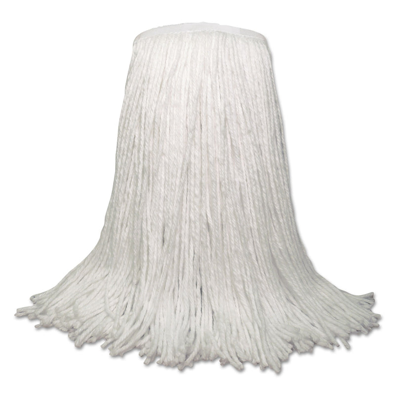 Boardwalk Banded Rayon Cut-End Mop Heads, White, 20 Oz, 1 1/4" Headband, White, 12/Carton - BWKRM30020