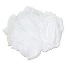 Hospeco New Bleached White T-Shirt Rags, Multi-Fabric, 25 Lb Polybag - HOS45525BP