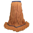 Boardwalk Super Loop Wet Mop Head, Cotton/Synthetic Fiber, 5" Headband, X-Large Size, Orange, 12/Carton - BWK504OR