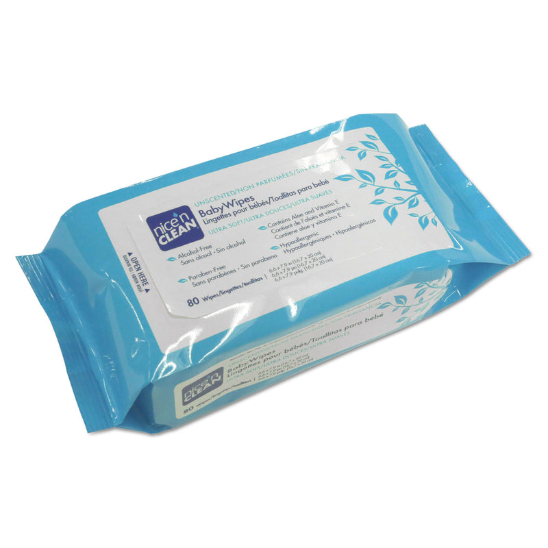 Sani Professional Nice 'N Clean Baby Wipes, Unscented 7.9