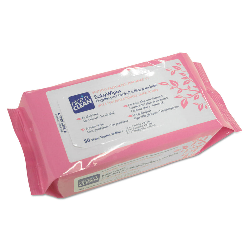 Sani Professional Nice 'N Clean Baby Wipes, Scented, 7.9