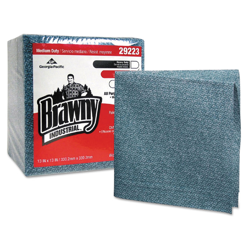 Georgia-Pacific Medium-Duty Airlaid 1/4 Fold Wipes, 13 X 13, Blue, 50/Pack, 8 Packs/Carton - GPC29223