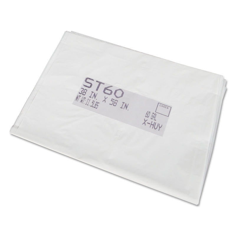 FlexSol St-Super Tuff Trash Bags, 30 Gal, 0.72 Mil, 30" X 36", White, 200/Carton - ESXST36