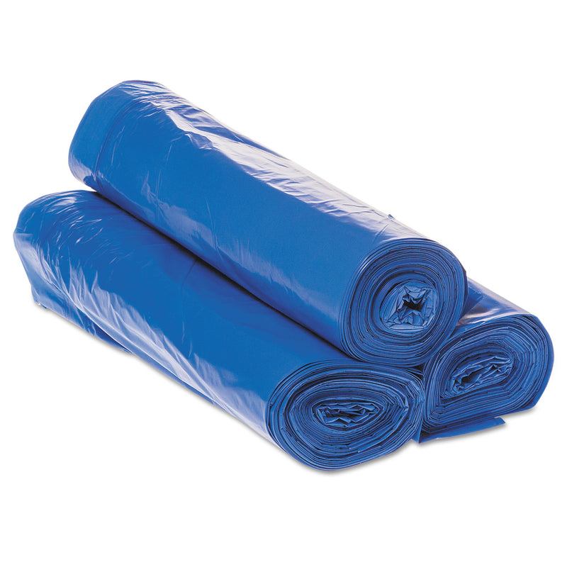 Inteplast Draw-Tuff Institutional Draw-Tape Can Liners, 30 Gal, 1 Mil, 30.5" X 40", Blue, 200/Carton - IBSDTH3040B