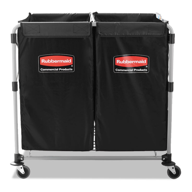 Rubbermaid Collapsible X-Cart, Steel, 2 To 4 Bushel Cart, 24.1W X 35.7D X 34H, Black/Silver - RCP1881781