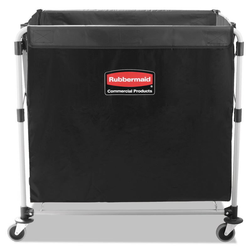 Rubbermaid Collapsible X-Cart, Steel, Eight Bushel Cart, 24.1W X 35.7D X 34H, Black/Silver - RCP1881750