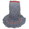 Boardwalk Super Loop Wet Mop Head, Cotton/Synthetic Fiber, 1" Headband, Large Size, Blue, 12/Carton - BWK503BLNB