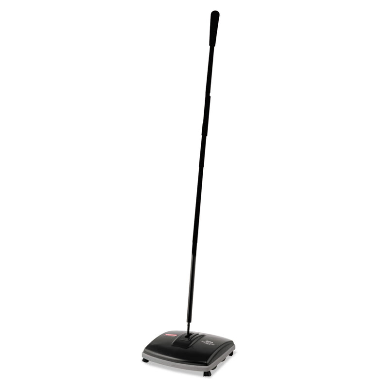 Rubbermaid Floor & Carpet Sweeper, Plastic Bristles, 44" Handle, Black/Gray - RCP421288BLA