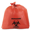 Heritage Healthcare Biohazard Printed Can Liners, 45 Gal, 3 Mil, 40" X 46", Red, 75/Carton - HERA8046ZR