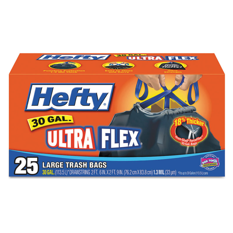 Hefty Ultra Flex Waste Bags, 30 Gal, 1.05 Mil, 30