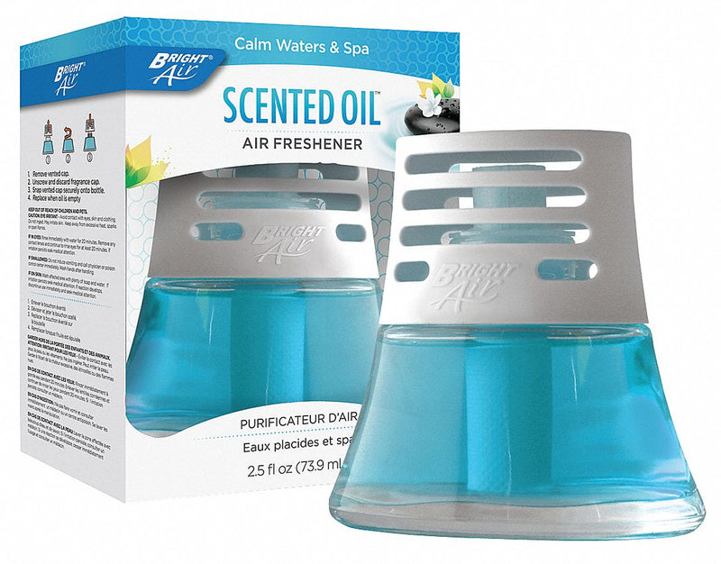 Bright Air Surface and Air Deodorants, Jar, 2.5 oz, Liquid, Calm Waters and Spa, PK 6 - BRI 900115