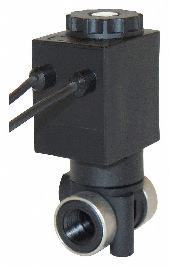 Spartan Glass Filled Nylon Solenoid Valve, 2-Way/2-Position Valve Design, Normally Closed - 3827-B80-AA86B