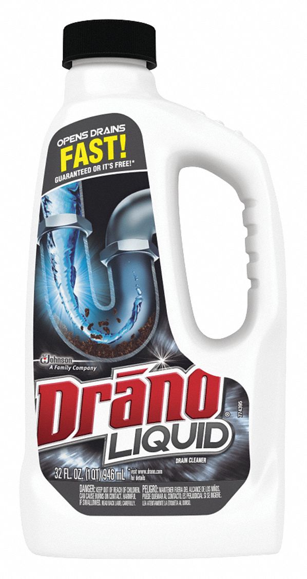 Drano Drain Opener, 32 oz. Jug, Unscented Liquid, Ready To Use, 12 PK - 116